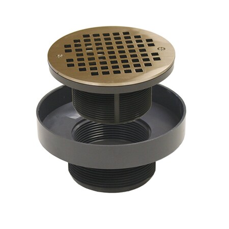 3-1/2 In. PVC LevelBest Adapter With 3-1/2 In. Plastic Spud And 5 In. Nickel Bronze Round Strainer